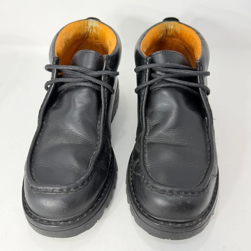 Timberland 17004 Mens Black Leather Moc Toe Chukka Lug Sole Boots 11.5 M